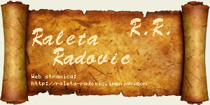Raleta Radović vizit kartica